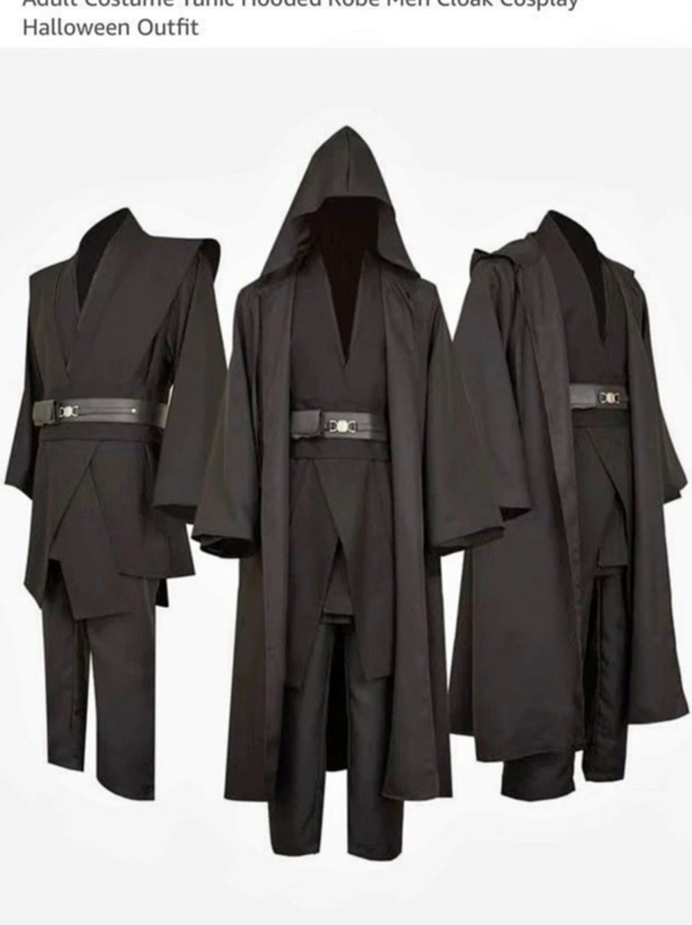 Rodwake Adult Costume Tunic Hooded Robe Men Cloak Cosplay Halloween Outfit Adult